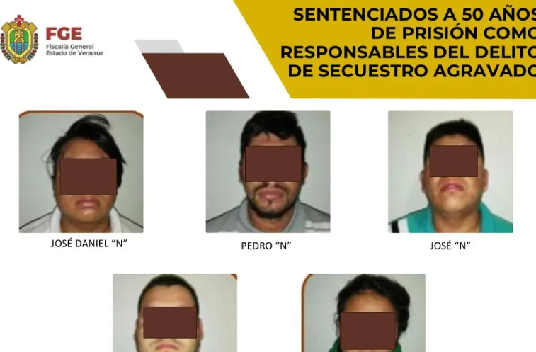 Dan 50 años de cárcel a banda de secuestradores de Veracruz