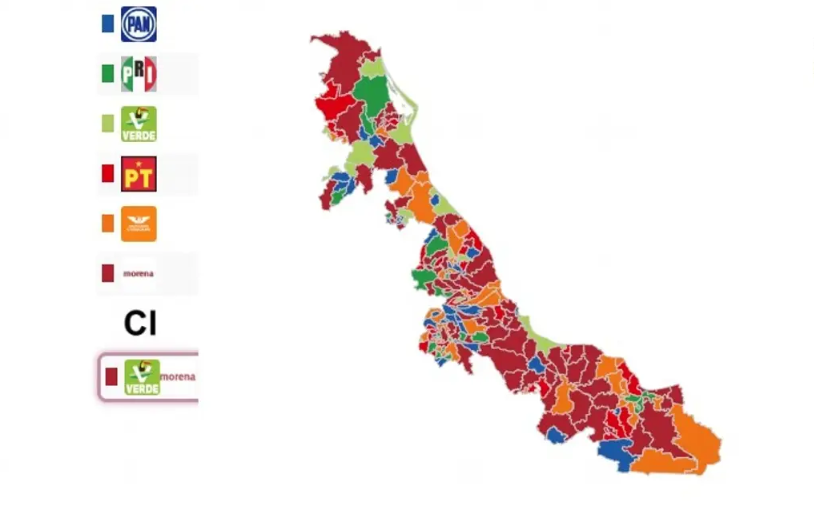 Resultados de las elecciones municipales en Veracruz 2025: Morena pierde terreno frente a la oposición