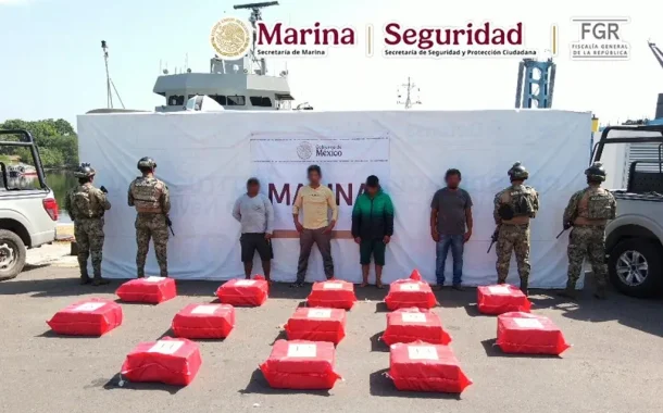 Marina asegura más de un tonelada de cocaína; hay personas detenidas